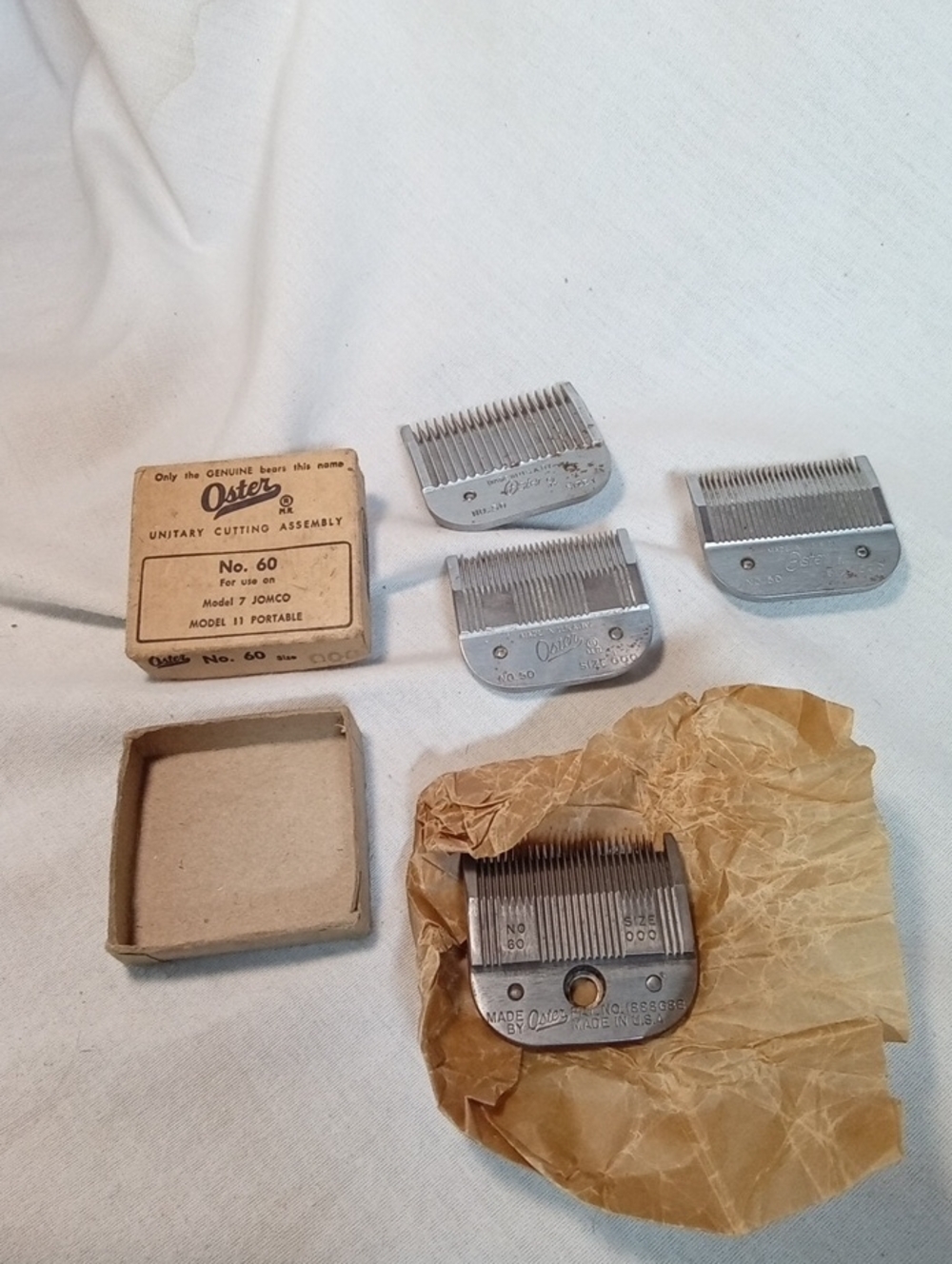 Vintage Oster Metal Replacement Clipper Blades Set in Silver
